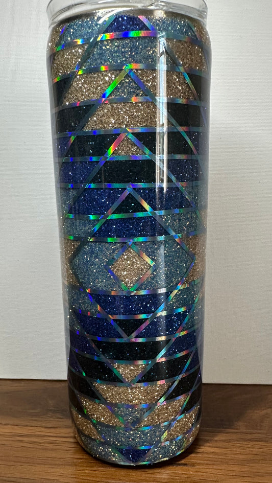 20 oz Southwestern In Blue/Gold Tumbler